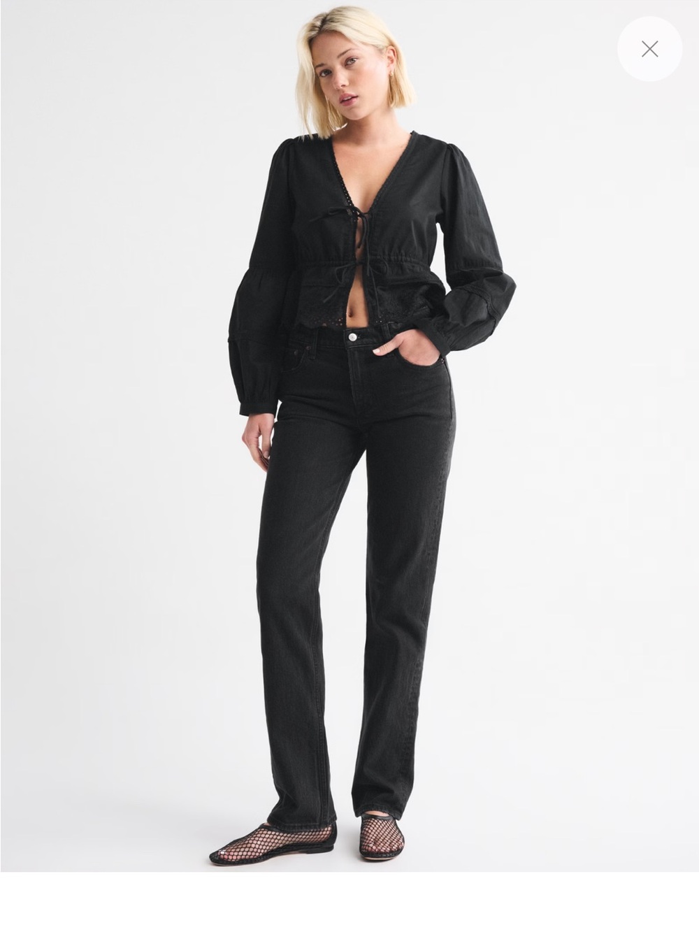 Abercrombie & Fitch Women's Black Straight-Leg Jeans
